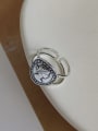thumb 925 Sterling Silver Round Artisan Retro Queen Signet Ring 1