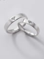 thumb 925 Sterling Silver Irregular Minimalist WIFI Couple Ring 0
