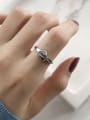 thumb 925 Sterling Silver Letter Minimalist Freee Size Midi Ring 2