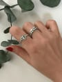 thumb 925 Sterling Silver Heart Cross  Vintage Band Ring 2