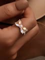 thumb 925 Sterling Silver Cubic Zirconia Bowknot Dainty Band Ring 1