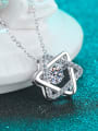 thumb Sterling Silver Moissanite Hollow Star Dainty  Pendant Necklace 2