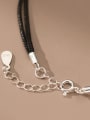 thumb 925 Sterling Silver Leather Bowknot Minimalist Strand Bracelet 2