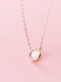 thumb 925 Sterling Silver Opal Round Minimalist Necklace 1