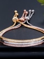 thumb Copper Cubic Zirconia Geometric Dainty Adjustable Bracelet 0