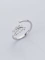 thumb 925 sterling silver simple  fashionable leaf  Free size ring 1