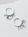 thumb 925 Sterling Silver Star Hoop Earring With 5 stars 2