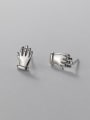 thumb 925 Sterling Silver Palm Vintage Stud Earring 1