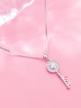 thumb 925 Sterling Silver Cubic Zirconia Cute micro diamond key Necklace 1