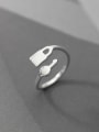 thumb 925 Sterling Silver Key Minimalist Band Ring 0