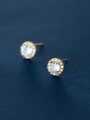 thumb 925 Sterling Silver Cubic Zirconia Round Dainty Stud Earring 3