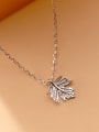 thumb 925 Sterling Silver Leaf Minimalist Necklace 2