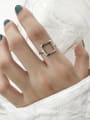 thumb 925 Sterling Silver Geometric Trend Blank Ring 1