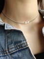 thumb 925 Sterling Silver Geometric Vintage Choker Chain Necklace 3