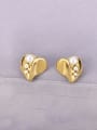 thumb Titanium Steel Imitation Pearl Heart Hip Hop Stud Earring 0