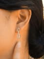 thumb Brass Cubic Zirconia Geometric Minimalist Drop Earring 1