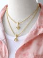 thumb Brass Cubic Zirconia Letter Trend Beaded Necklace 1