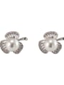 thumb 925 Sterling Silver Cubic Zirconia Flower Vintage Stud Earring 2