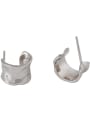 thumb 925 Sterling Silver Irregular Minimalist Stud Earring 4