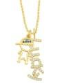 thumb Brass Cubic Zirconia Angel Vintage Necklace 1