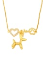 thumb Brass Cubic Zirconia Heart Cute Necklace 2
