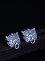 thumb 925 Sterling Silver Lion Vintage Stud Earring 1