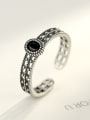 thumb 925 Sterling Silver Round Vintage  shape smear  Band Ring 2