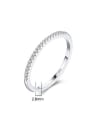 thumb 925 Sterling Silver Cubic Zirconia  Minimalist Simple Row Drill  Round Band Ring 2