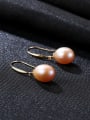 thumb 925 Sterling Silver Freshwater Pearl Multi Color Oval Minimalist Hook Earring 3