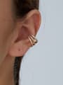 thumb Brass Cubic Zirconia Geometric Minimalist Stud Earring 1