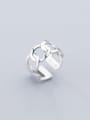 thumb 925 Sterling Silver Hollow  Geometric Minimalist Free Size Band Ring 1