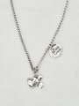 thumb Vintage Sterling Silver With Antique Silver Plated Simplistic Mickey letters Necklaces 4