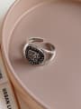 thumb 925 Sterling Silver Round  Portrait   Vintage Free Size Band Ring 0