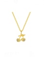 thumb Brass Cubic Zirconia Friut Dainty Necklace 0