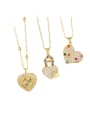 thumb Brass Cubic Zirconia Heart Trend Necklace 0