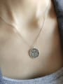 thumb 925 Sterling Silver Round Artisan sunflower Initials Necklace 1