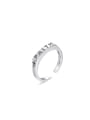 thumb 925 Sterling Silver With Platinum Plated Simplistic Irregular Free Size Rings 2