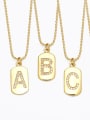 thumb Brass Cubic Zirconia Message Vintage Geometry Pendnat  Necklace 0