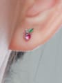 thumb 925 Sterling Silver Cubic Zirconia Friut Cherry Cute Stud Earring 1