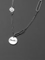 thumb 925 Sterling Silver Geometric Vintage  Round Letter  Necklace 1