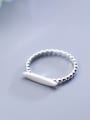 thumb 925 Sterling Silver Bead Oval Minimalist Free Size Ring 2