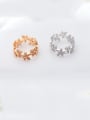 thumb Copper Cubic Zirconia Flower Dainty Free Size Ring 1