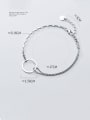 thumb 925 Sterling Silver Simple Ring Personality Fashion Asymmetry  Link Bracelet 3