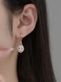 thumb 925 Sterling Silver Cubic Zirconia Water Drop Minimalist Hook Earring 1