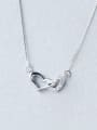 thumb 925 Sterling Silver Rhinestone Heart Minimalist Necklace 0