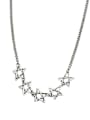 thumb Vintage Sterling Silver With Platinum Plated Fashion Hollow Star Necklaces 0