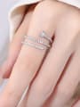 thumb 925 Sterling Silver Cubic Zirconia Irregular Minimalist Stackable Ring 1