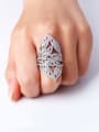 thumb Brass Cubic Zirconia Tree Statement Cocktail Ring 4