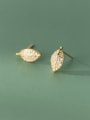thumb 925 Sterling Silver Cubic Zirconia Leaf Minimalist Cluster Earring 0