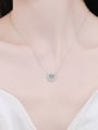 thumb 925 Sterling Silver Moissanite Heart Dainty Necklace 2
